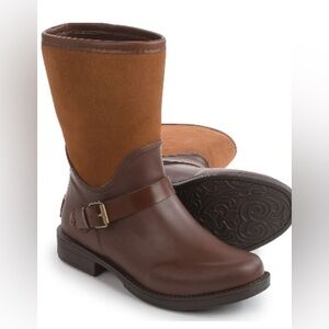 UGG Sivada Boots Sz 9 Chocolate Brown Two Tone Rain Boots Waterproof